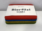 Graf Lantz Bierfilzl Wool Felt Coasters Set Of 4 Red Blue Mustard Green 4x4  New