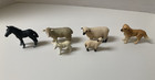 Schleich Farm Animal 6 Piece Lot - Dog  Pony  2 Sheep  2 Lambs
