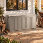 150 200 270 Gallon Resin Outdoor Storage Box Waterproof   Uv-resistant Deck Box