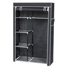 64  Portable Closet Storage Organizer Wardrobe Clothes Rack With Shelves Gray Us