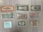 Lot Of 9 Various Bank Note Paper Military Post War Money Currency
