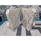 Vintage Art Deco White Grey Marble Tiered Geometric Sphere Bookends Set Of 2