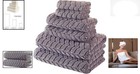 Plush 6-piece Quick Dry Bath Towel Set In Gray - Cozy  Ultra-soft Turkish Cotton