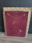 Vintage Gold Metal Ornate Hollywood Regency Filigree Frame Wall Hanging 16 5x13 