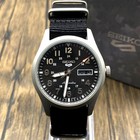 Seiko 5 Sports Men s Watch Black Dial Nylon Strap Automatic Men s Watch Srpg37