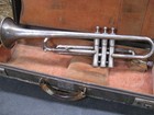 Holton Collegiate Peashooter Trumpet Case And Mouthpiece - Parts Or Repair
