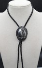Richard Begay Navajo Bolo Tie Signed Sterling Silver Floral