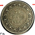 1900 Newfoundland 50 Cents Half Dollar Sterling Silver Coin Queen Victoria  184 