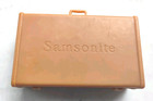 Vintage Barbie Tan Plastic Samsonite 4  Toy Suitcase Luggage W travel Stickers