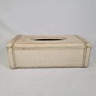 Wooden Tissue Box Organizer Tissue Dispenser Bathroom Rustic Some Wear Beige
