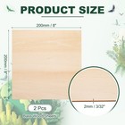 2pcs 2mm Basswood Plywood Sheets 8 x8 x3 32  Plywood Boards Craft Wood Sheet