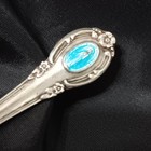Vtg Creed Sterling Spoon Ihm Mary Christening Baptism Baby Feeding Blue Enamel