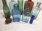 Antique 9 Piece Colorful Cork Top Bottle Lot 4 