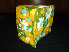 Vtg 60s Flower Power Vinyl Stand Mixer Appliance Cover Green Yellow 12x8x13 