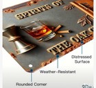 Metal Spirits Theme Bar Sign - Liquor Glass  Jigger   Leather Notebook New 12x8