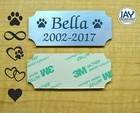 Custom Engraved 1 25x3 Silver Pet Name Memorial Urn Plaque   Sign Plate Dog Cat