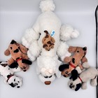 Vtg 1985 Pound Puppies Lot Of 6 Plush Stuffed Poodle 18  Mom 8  Puppies Tonka