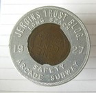Lucky Penny Encased Cent Never Go Broke 1927 Long Beach California 1926 - Bino