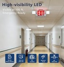 Exit Sign With Dual Adjustable Led Heads  Hardwired Emergency Light  90-min