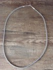 Navajo Pearl Sterling Silver Round Bead Hand Strung 26  Necklace - Jake