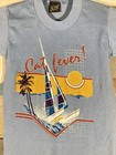 Vintage 80s T Shirt    deadstock    Cat Fever Catamaran Sailboat Sun Beach Yth 10 12