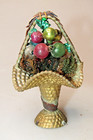 Vintage Plastic Vase Glass Beads Fruits Christmas Ornament Japan