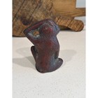 Vintage Cast Iron Monkey Statue 