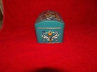 Vtg Norwegian Rosemaling Folk Art Painted Metal Tin Hinged Keepsake Storage Box