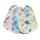 Baby Cartoon Bib Soft Absorbent Snap Closure Feeding Bib Toddler Saliva Towel Un