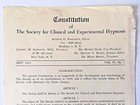 Hypnotism 1953 Constitution   By-laws Society Clinical   Experimental Hypnosis 