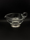 Vintage Heart Shaped Glass Gravy Boat W  Sterling Silver Base 6 
