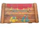 Vintage 1950   s Wood Circus Lion  Clowns  Toy Wagon Box Chest With Wheels