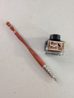 Rosewood Calligraphy Dip Pen Set With Black Ink Witch Casket Exclusive New
