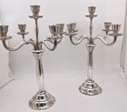 German Continental Silver Pair Of 5-light Candelabra In Jugendstil Style