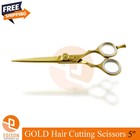Professional Gold Barber Hair Cutting Scissors 5   Salon Razor Shears