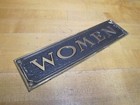 Women Original Old Embossed Metal Sign Restroom Bathroom Powder Room Advertising