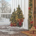 Member s Mark Decorative Sleigh With Pre-lit Topiaries Christmas Decoration