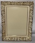 Vintage Hollywood Regency White   Gold Metal Filigree Picture Frame Fits 7 x5 