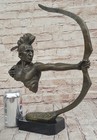 Desktop Indian Archer 100  Solid Bronze Sculpture Marble Base Figurine Hot Cast