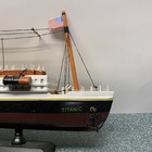 Titanic Cruise Ship Wooden Model  assembled  14 x 2 5 x 6 5  Damaged