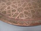 Vintage Etched Copper Persian Table Top Tray 25 1 4  Round