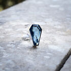 Lush Coffin Shape Blue Topaz Gemstone 925 Sterling Silver Handmade Ring All Size