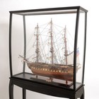 Large Tall Ship Model Boat Wood Display Case 40  X 69  Cabinet Stand W  Legs New