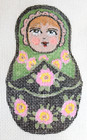 Needlepoint Canvas Hand Painted 18 Mesh  may Flowers  Nesting Doll Art Was  60