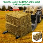 1500lb 60  Pallet Fork Clamp On Bucket Loader Tractors W stabilizer Bar Heavy