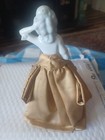 Vintage Porcelain Lady Half Doll Pin Cushion With Side Pockets 