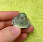 Ancient Roman Glass Rare Fragment With Green Patina 200 Bc