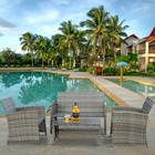 Outdoor Patio Rattan Wicker Furniture Set Table Sofa