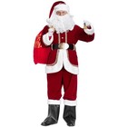 Santa Claus Costume For Men Deluxe Santa Suit 11pcs Professional Xmas Outfit