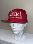 Vtg 80s Budweiser Bud King Of Beers Snapback Hat Cap Red Made In Usa Embroidered